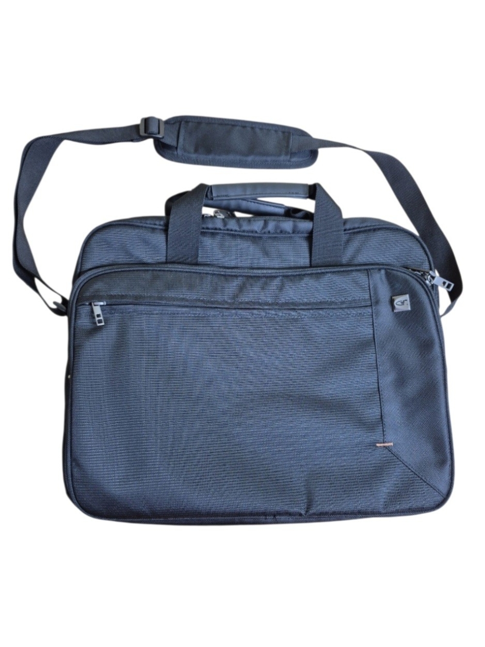 Gino Ferrari Crius 15.6" Slim Laptop Case - Black Travel Briefcase Messenger Bag